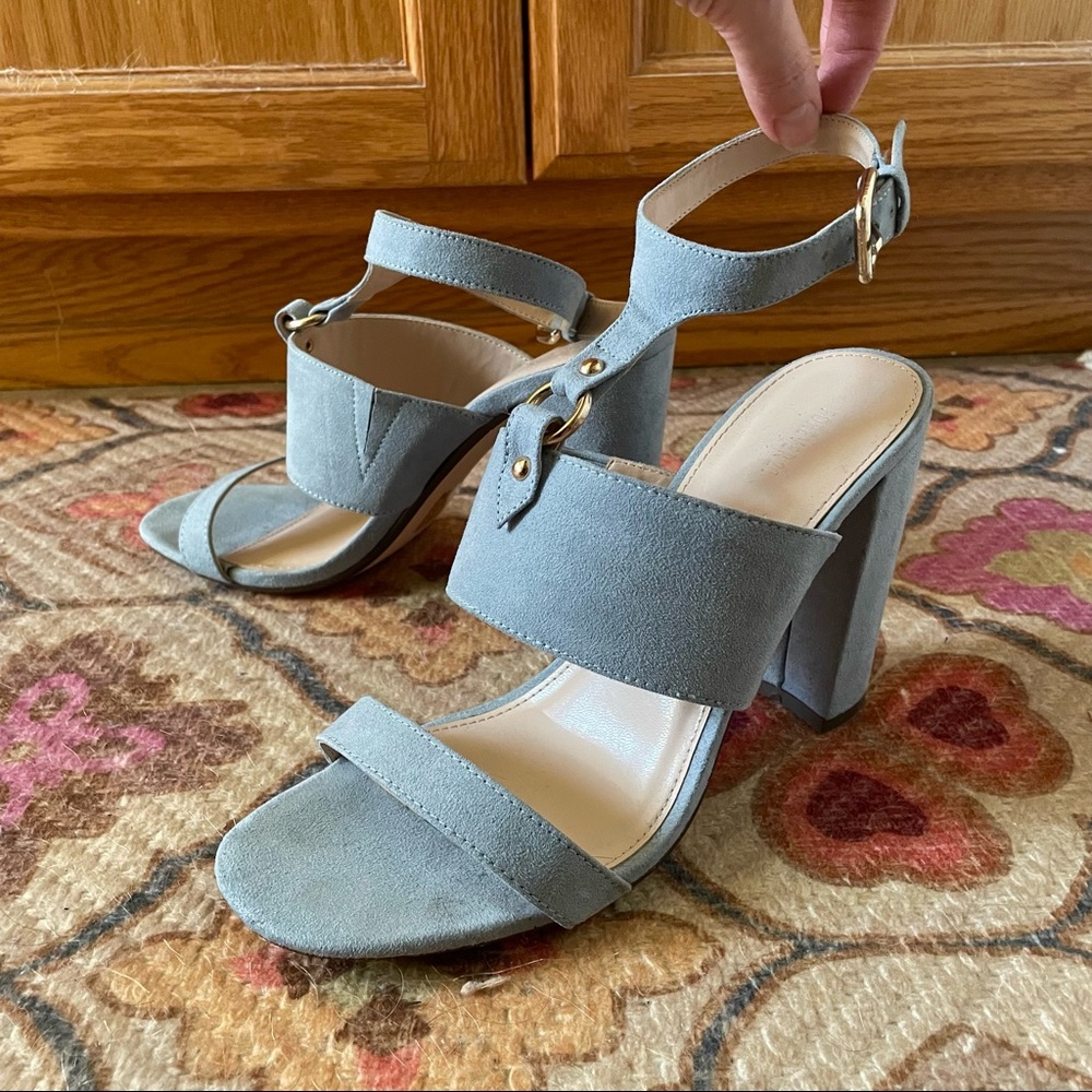 Baby Blue Block Heels